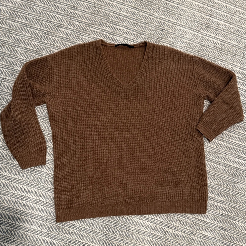 Jenni Kayne V-Neck Brown Sweater, size small